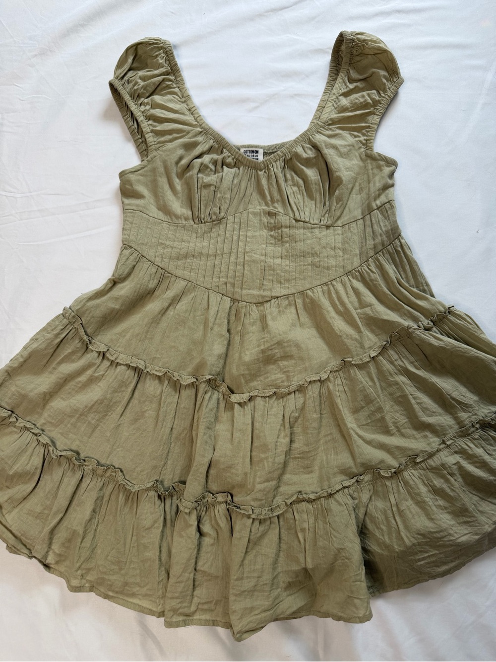 Cotton On Olive Tiered Ruffle Sundress for Girls